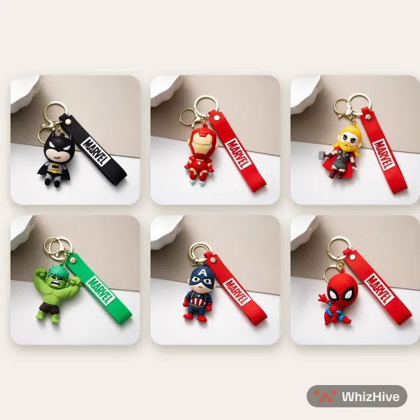 Superhero Keychain Trio