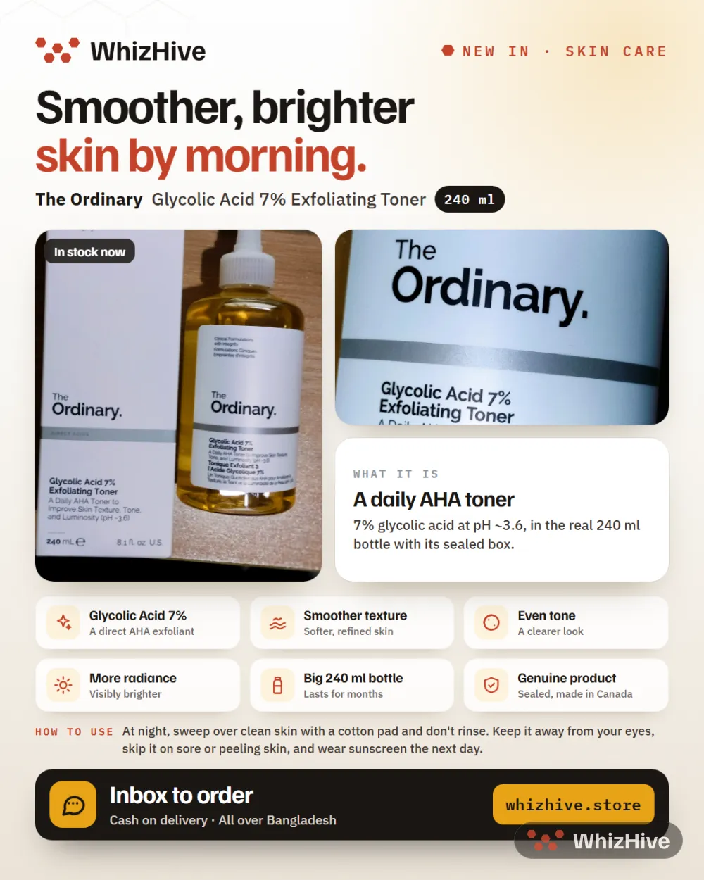 The Ordinary Glycolic Acid 7% Exfoliating Toner (240 ml)